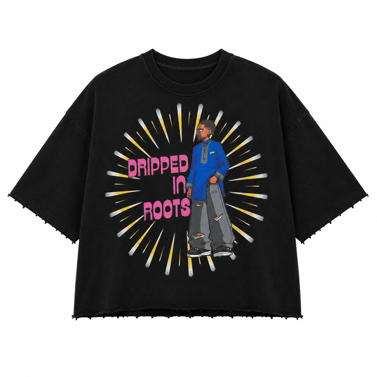 Dripped in roots boxy fit tee