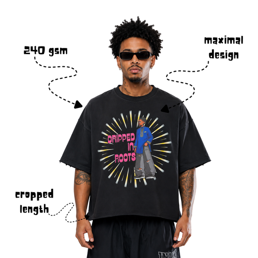 Dripped in roots boxy fit tee