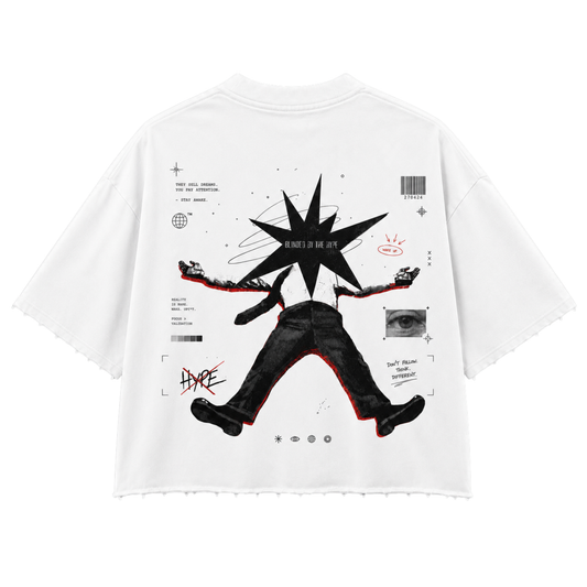 Blinded by the hype cropped tee